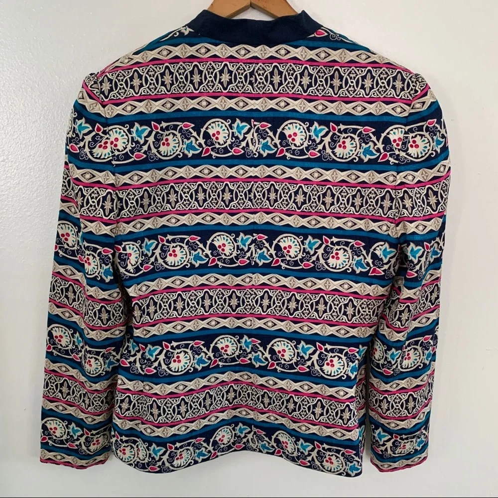 Vintage ADRIANNA PAPÉLL silk boho patterned blazer - Picture 7 of 12